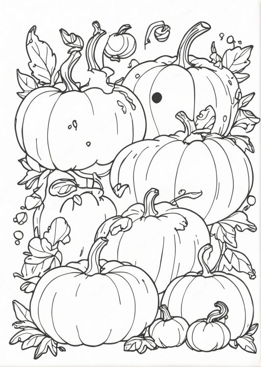 Fall Pumpkins to Color