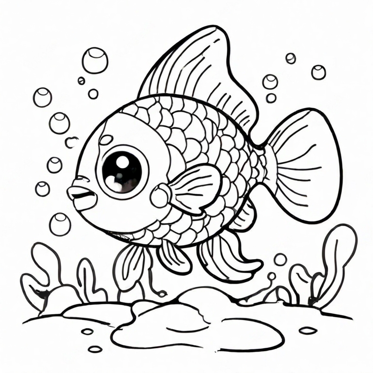 Fish drawing for kids
