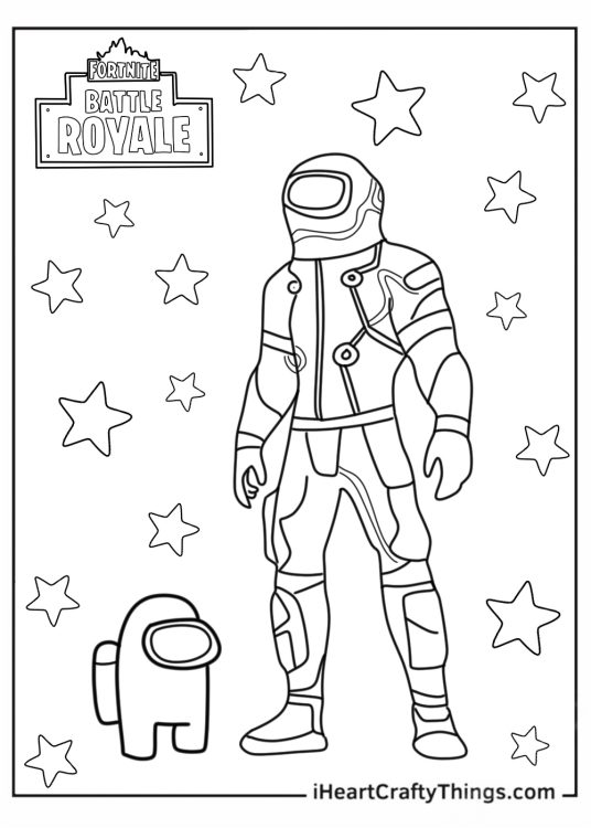 Fortnite Among Us Coloring For Kids