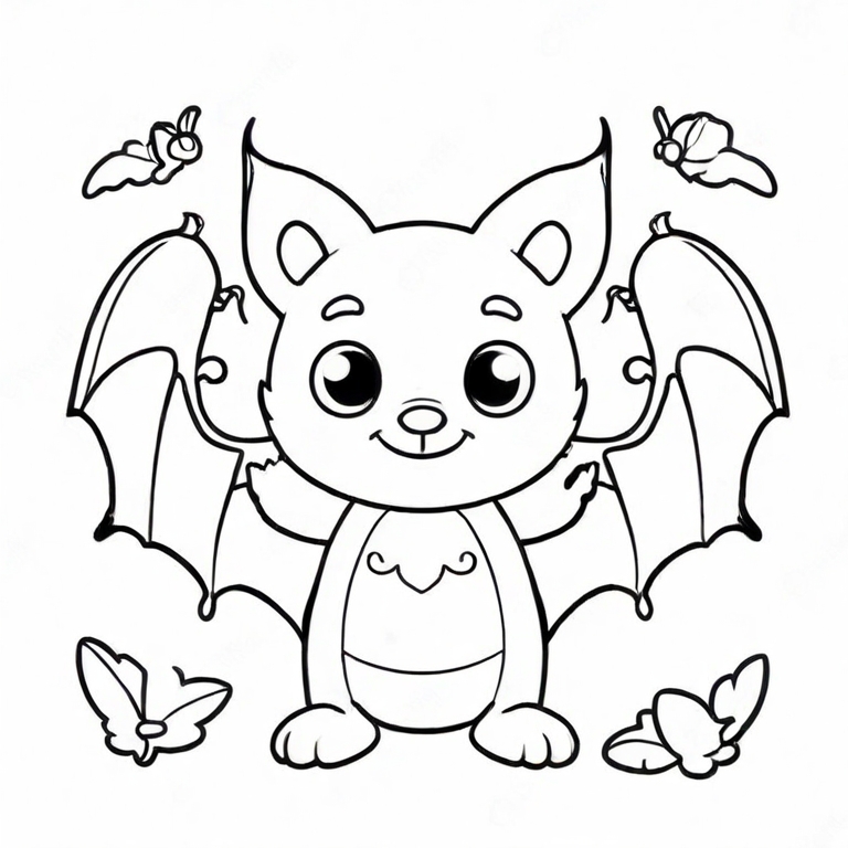 bat drawing for kids