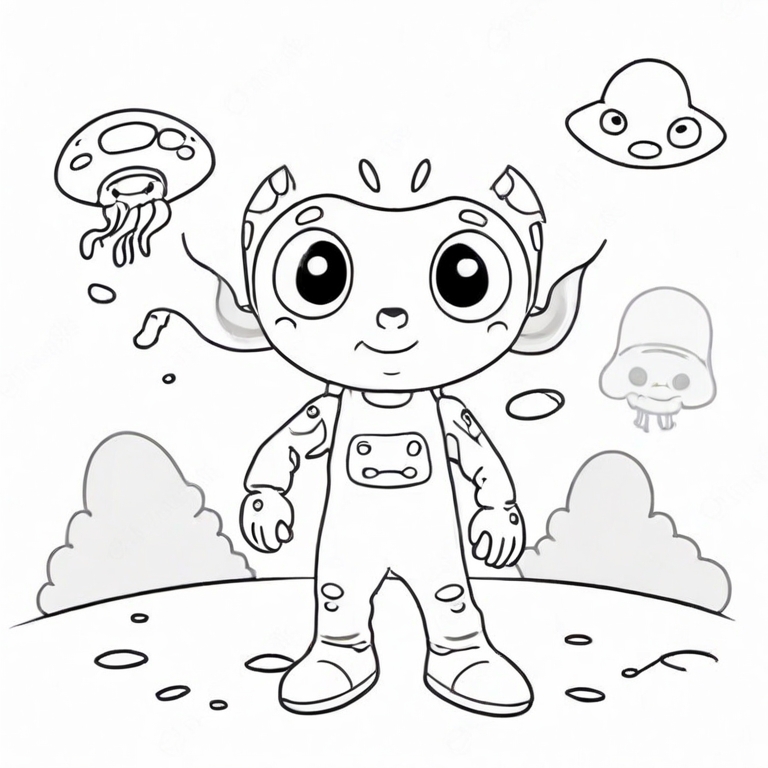 cartoon alien drawing