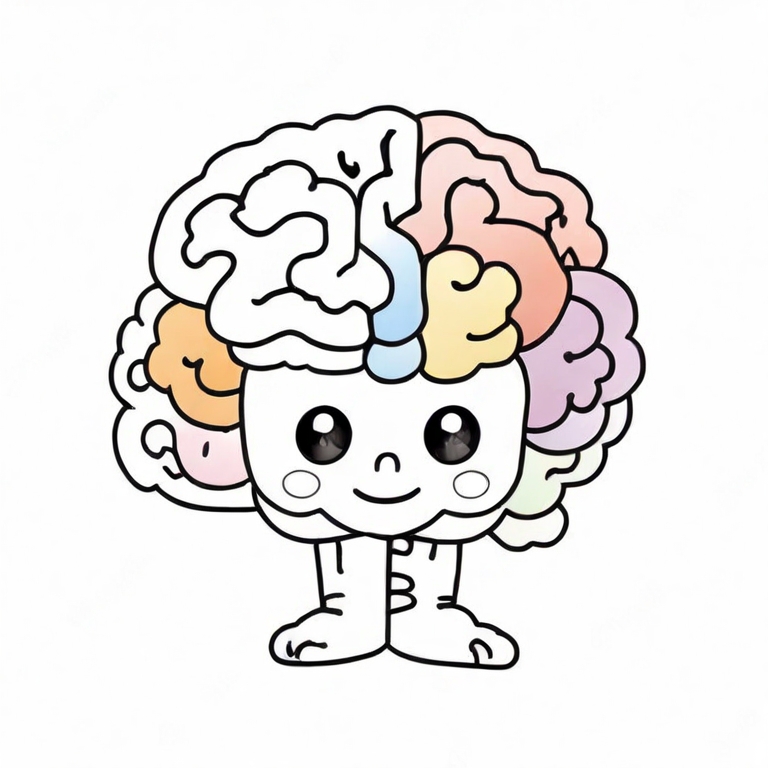 cartoon brain drawing
