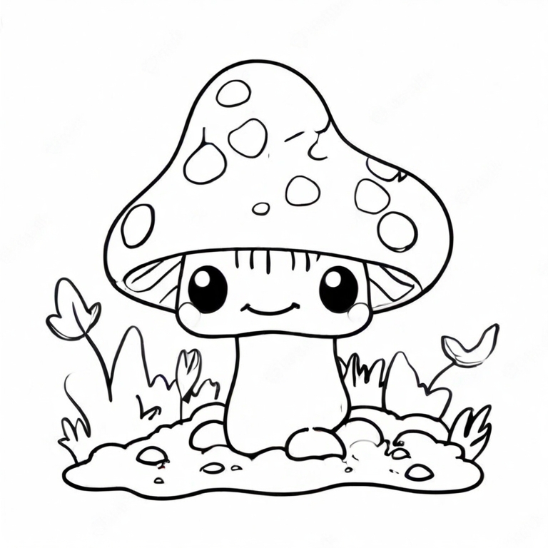 cartoon mushroom drawing