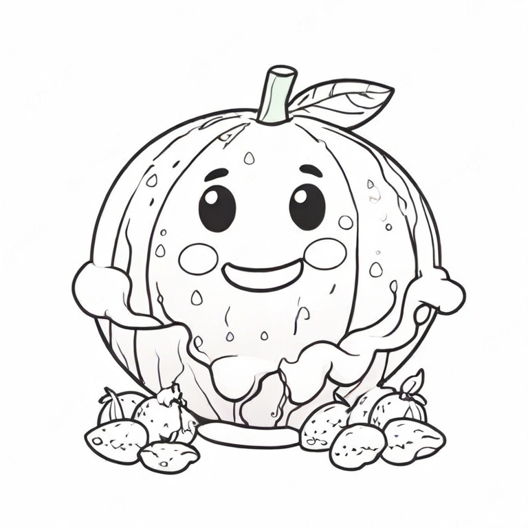 cartoon watermelon drawing
