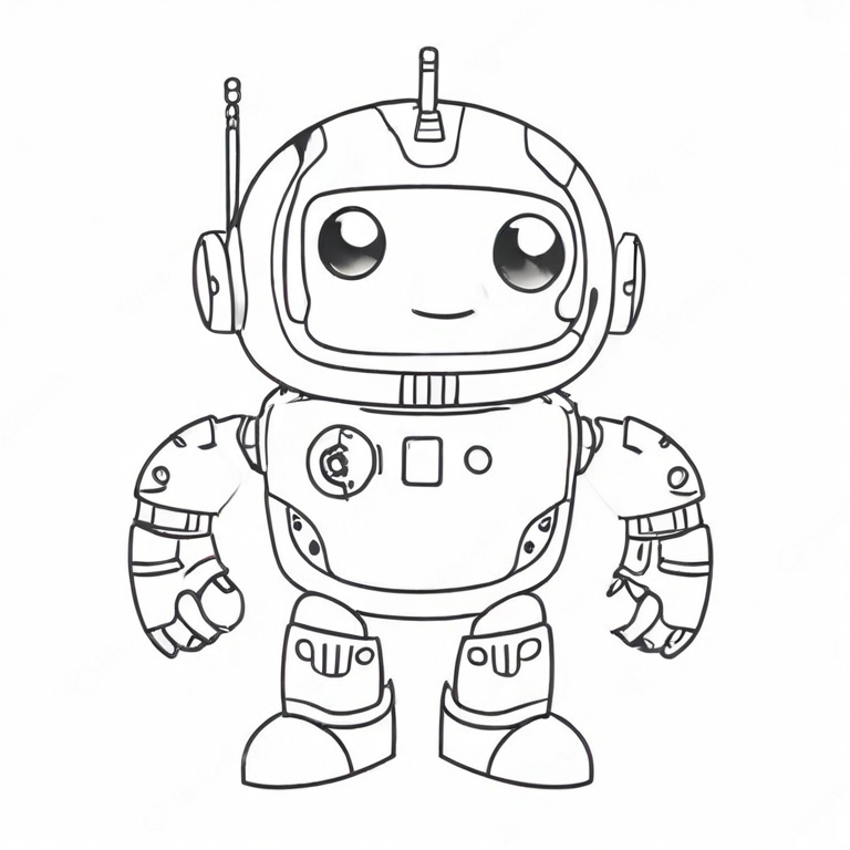 cartoon robot drawing