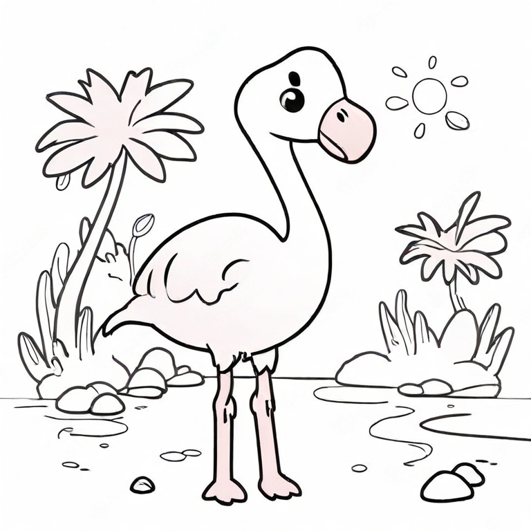flamingo drawing