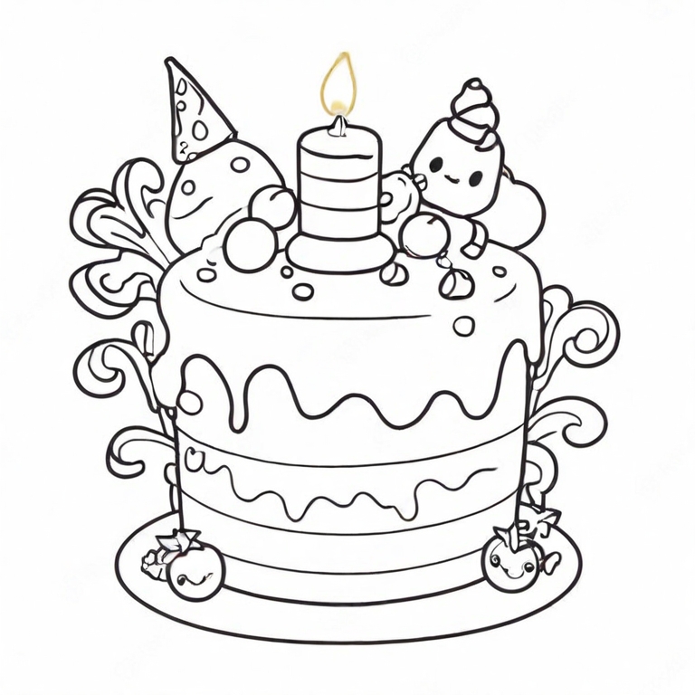 fun birthday cake drawing