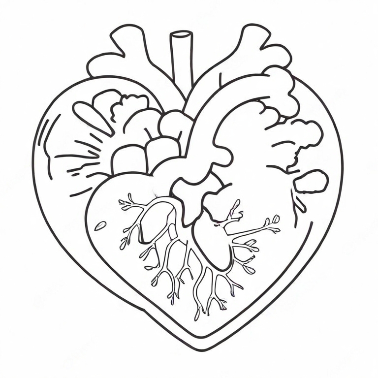 human heart sketch