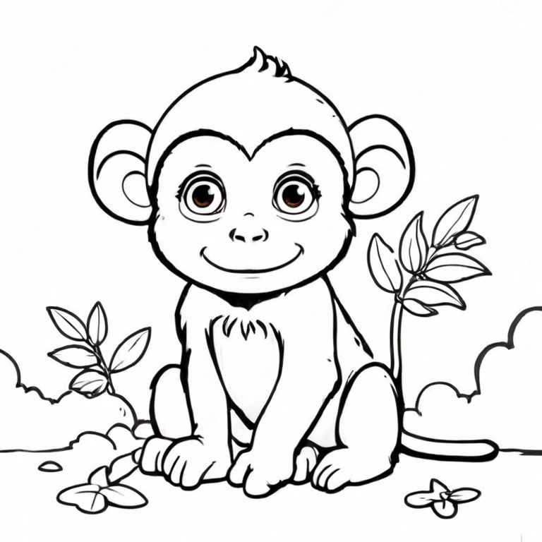 cartoon monkey drawing