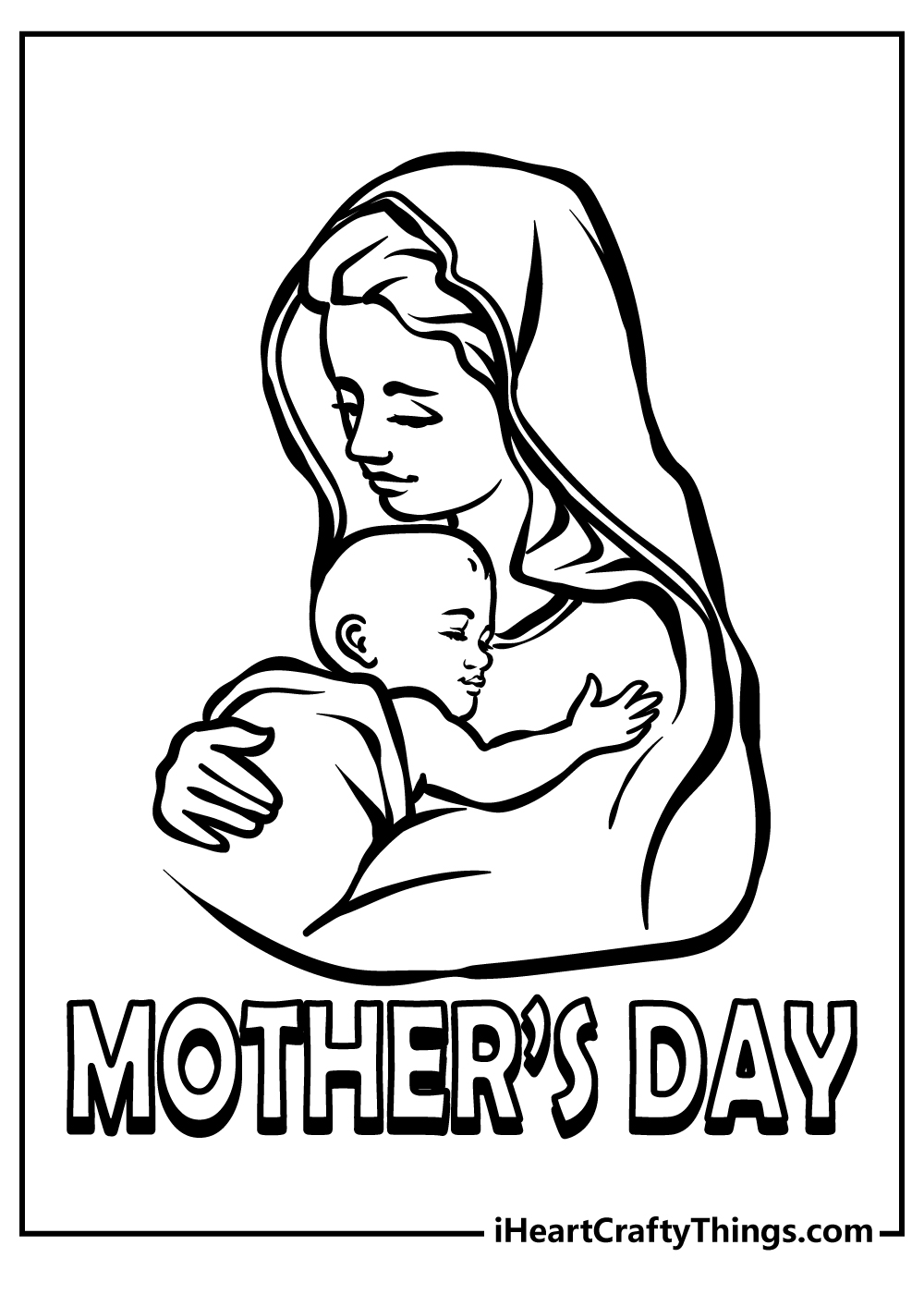 mother's day coloring printable 