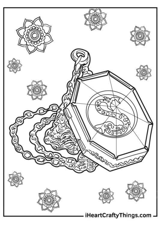 Harry Potter Horcrux Locket Coloring Sheet