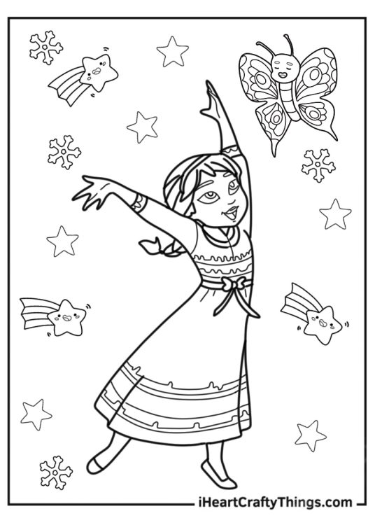 Young Elsa As A Child Simple Coloring In