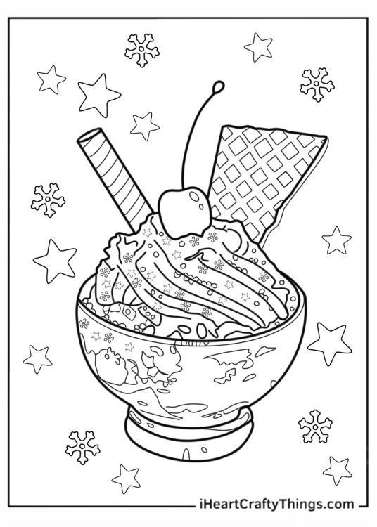 Birthday Ice Cream Sundae With Candy And Sprinkles