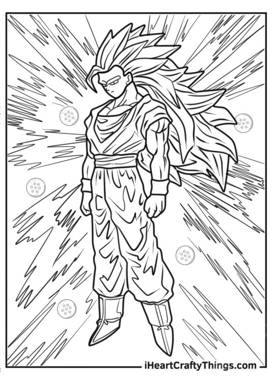 Coloring Page Of Goku In Super Saiyan 3