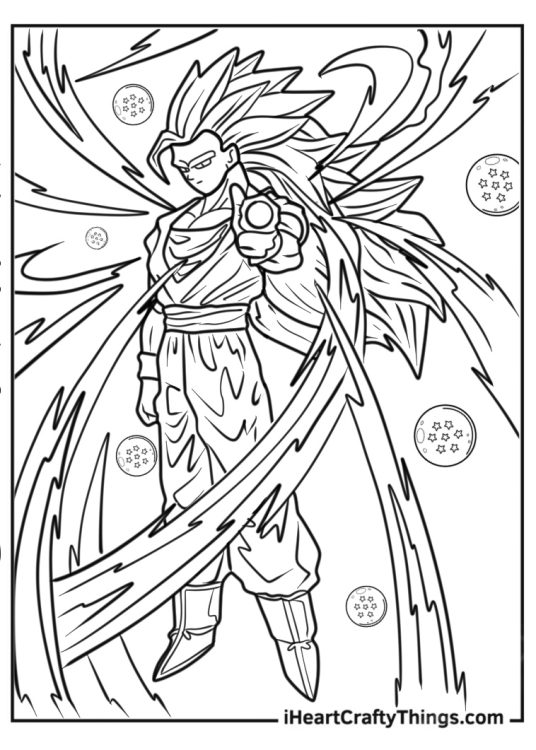 Goku Using Finger Beam Coloring Sheet