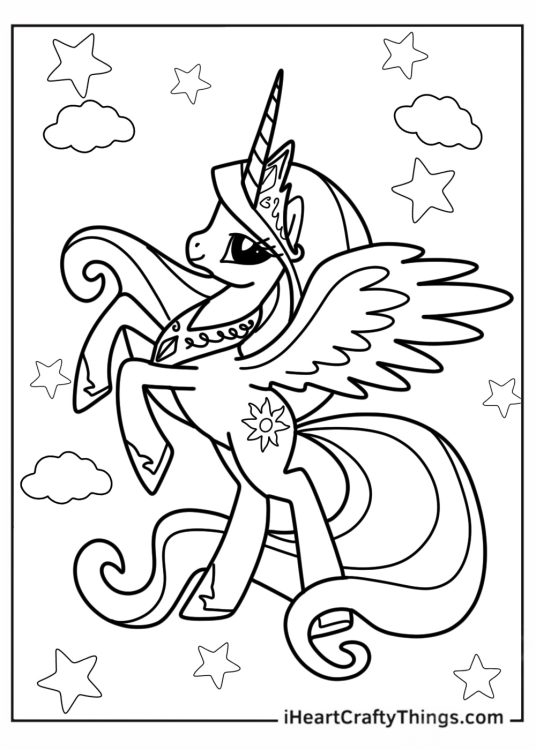 Outline of Princess Celestia to Color