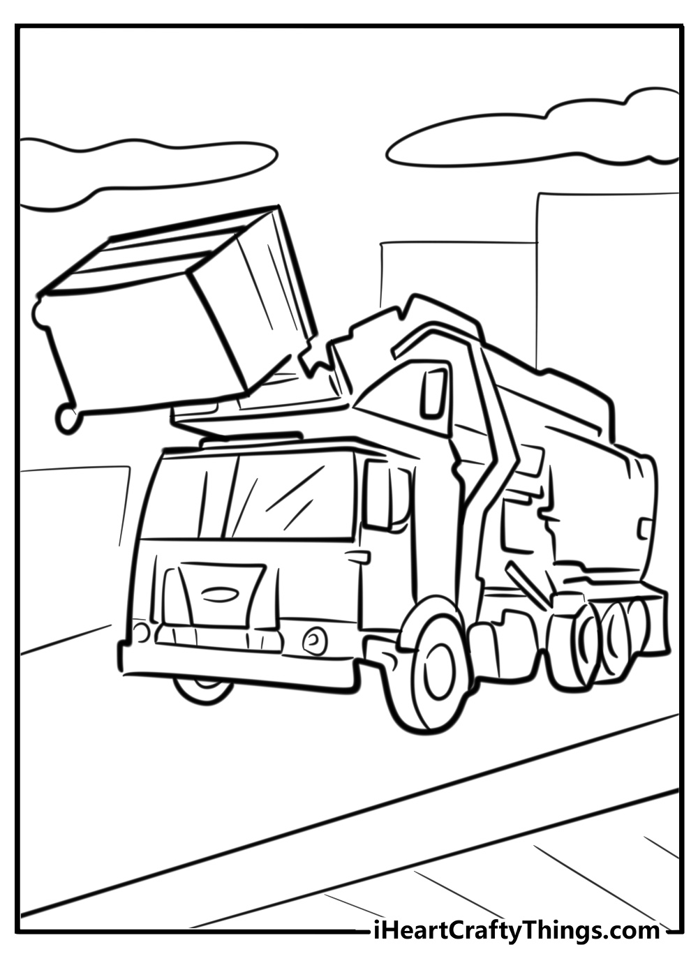 Free printable garbage truck coloring pages