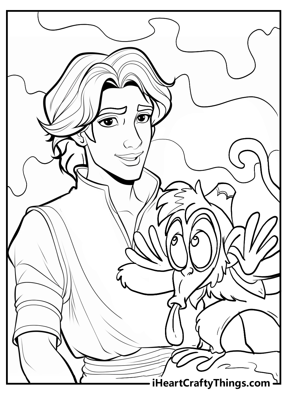 aladdin coloring printable for adults