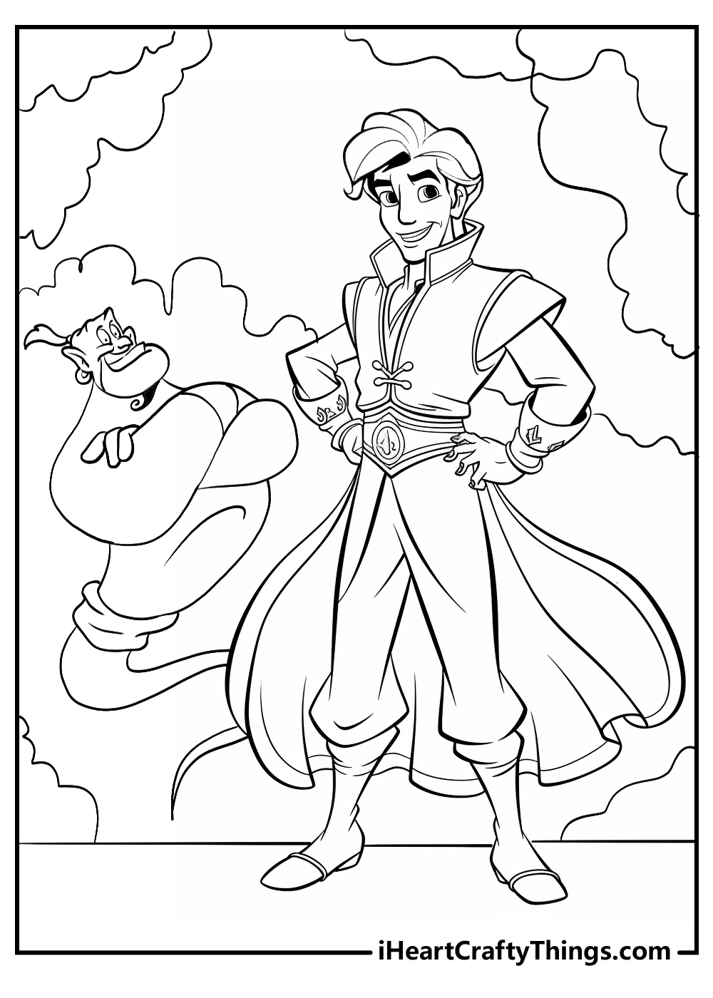 the genie and aladdin coloring pages