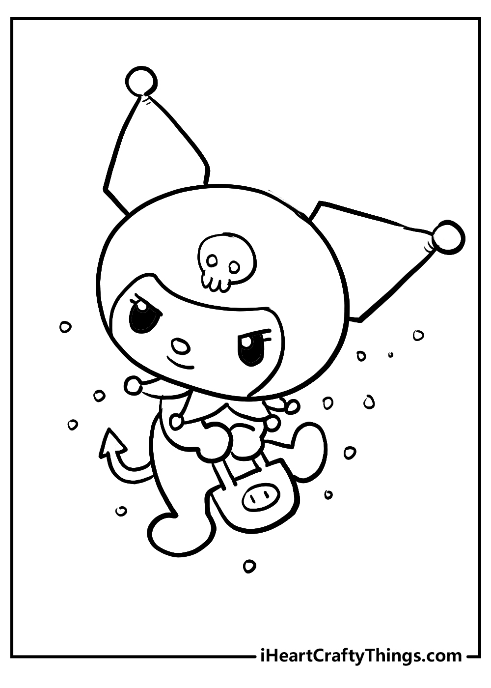 kuromi coloring printable for adults