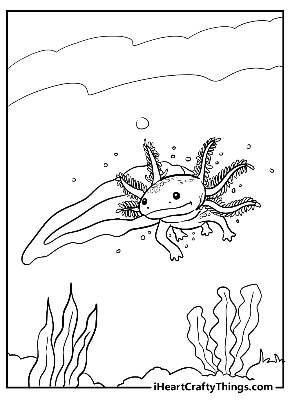 axolotl coloring book for kids