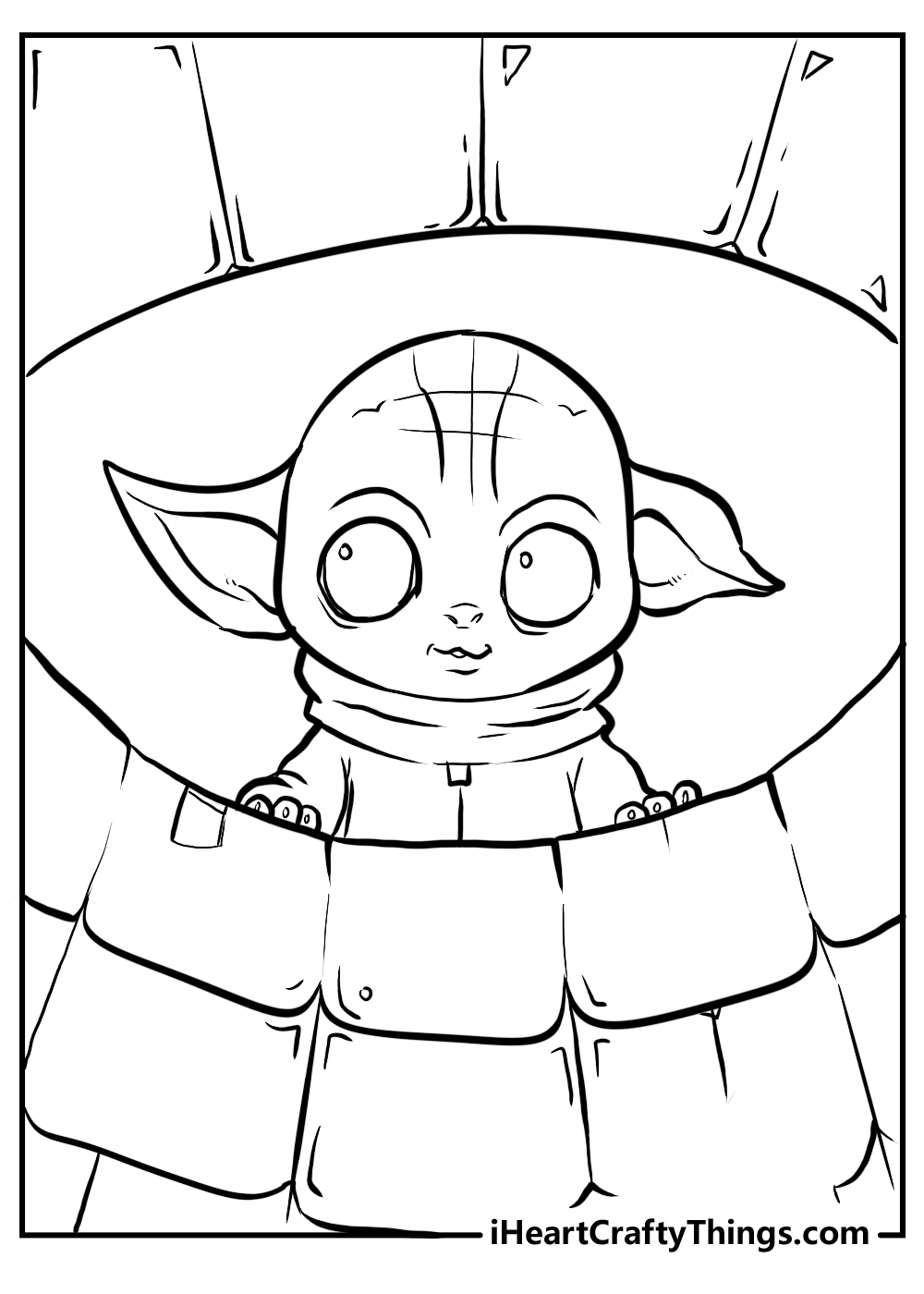 cartoon baby yoda coloring printable