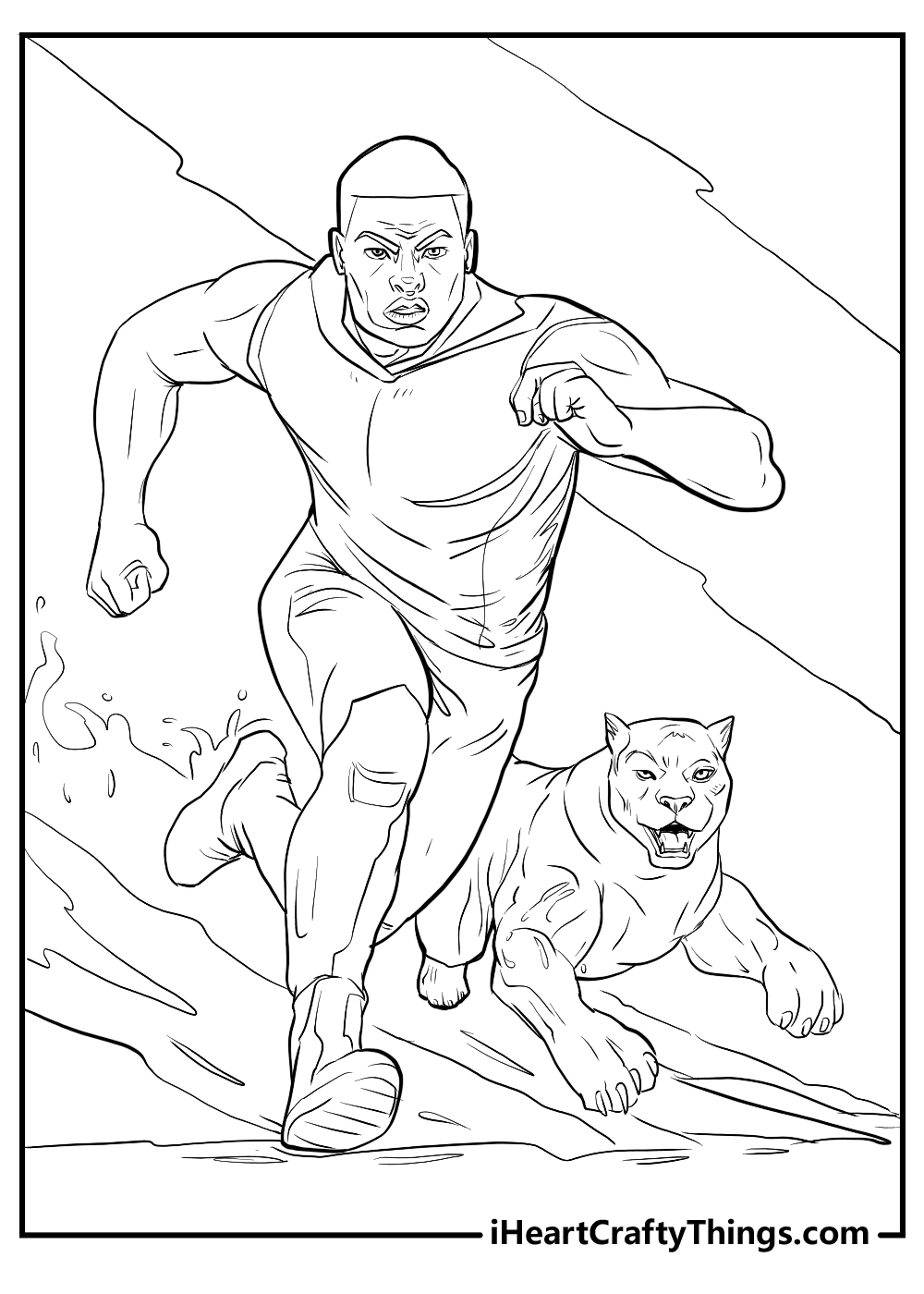 original black panther coloring printable for kids