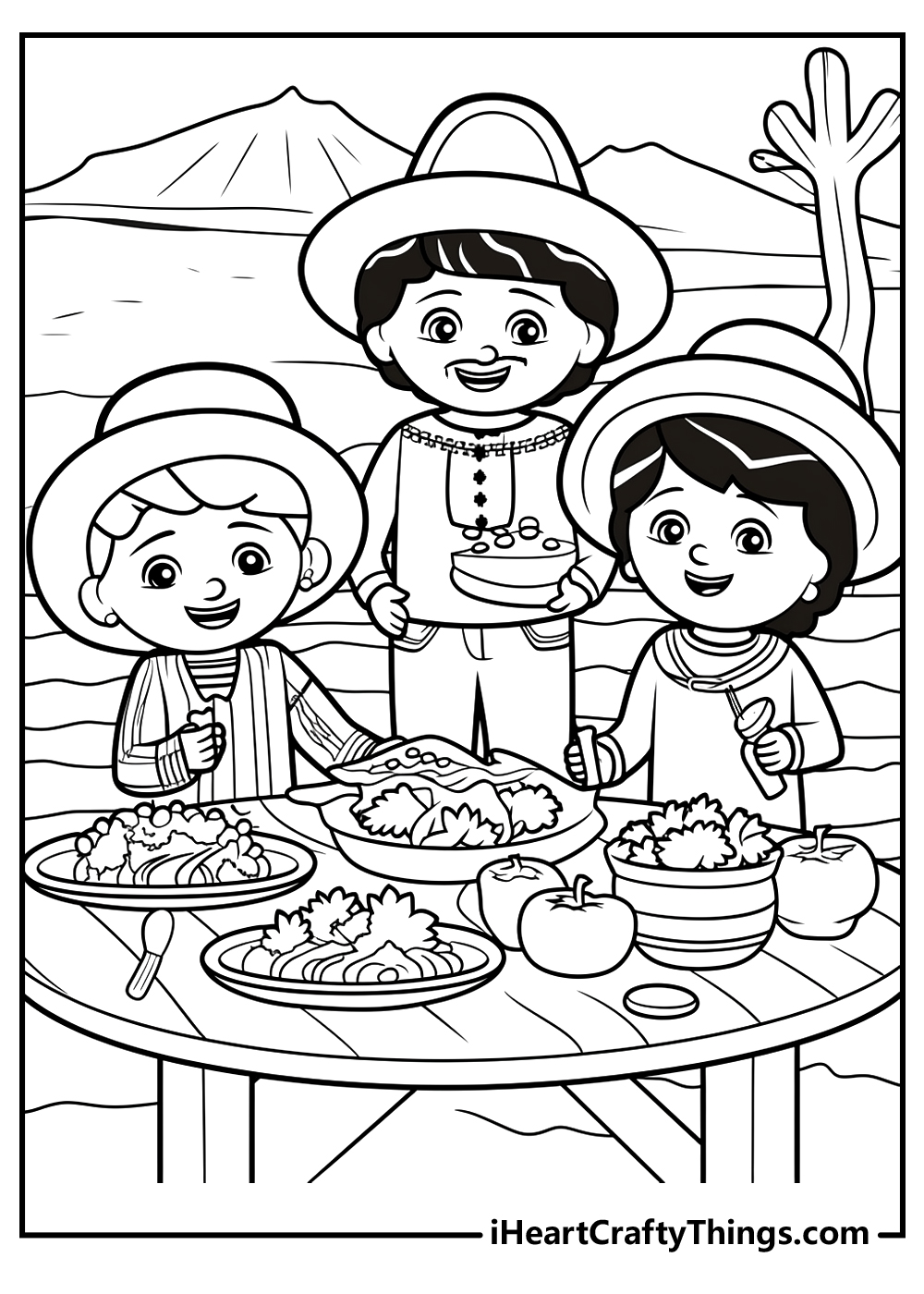 family cinco de mayo coloring pages