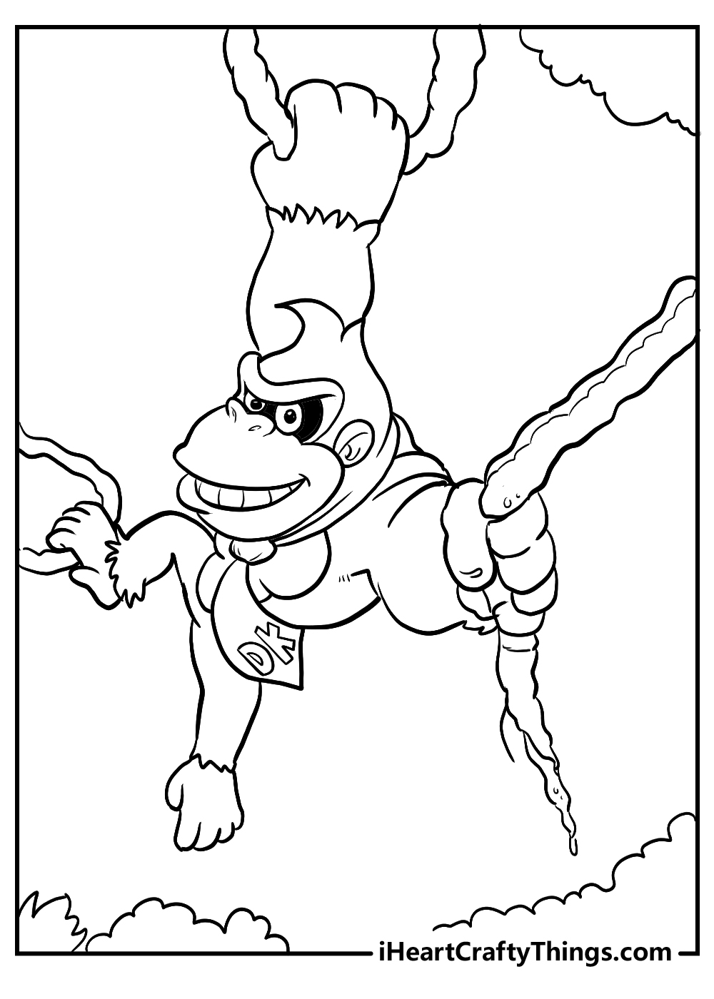 donkey kong coloring pages for kids