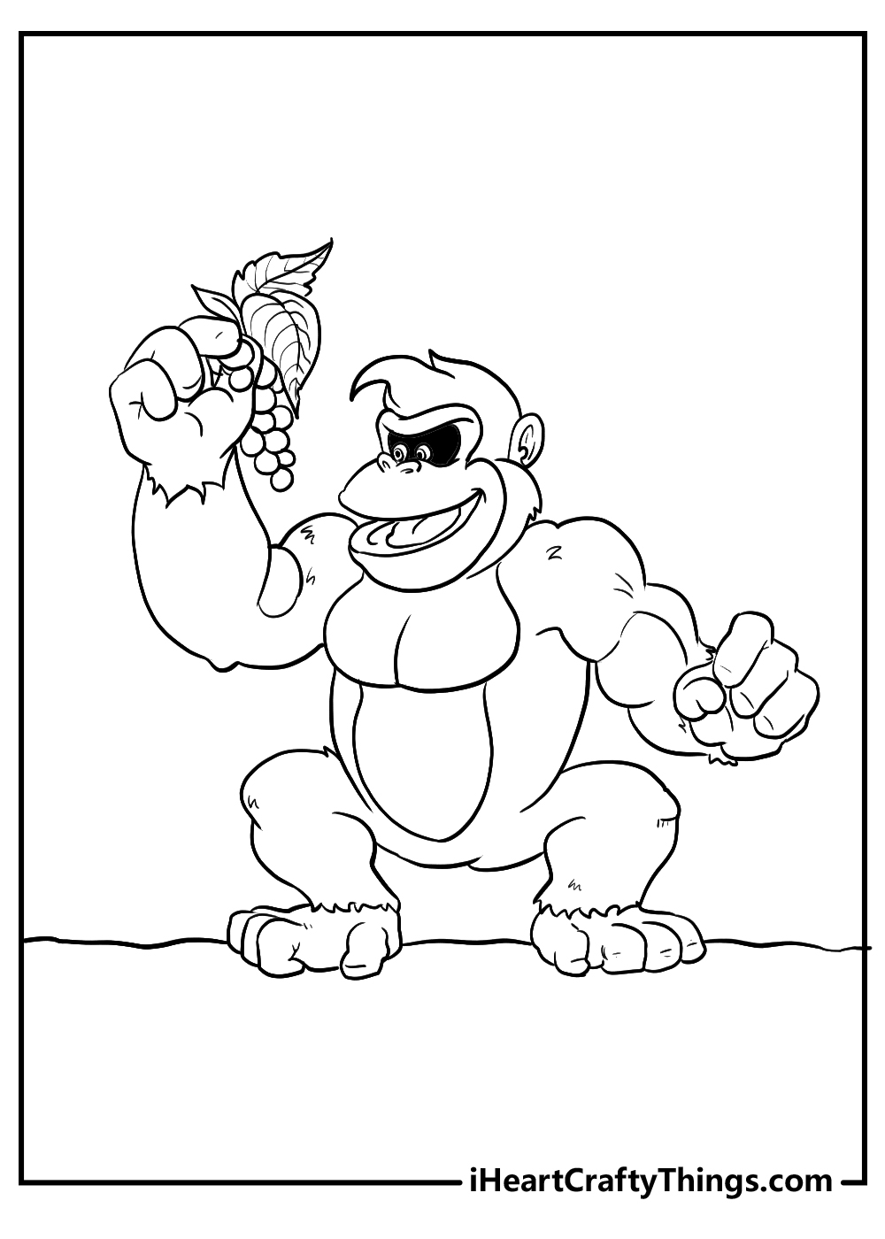 donkey kong coloring printable