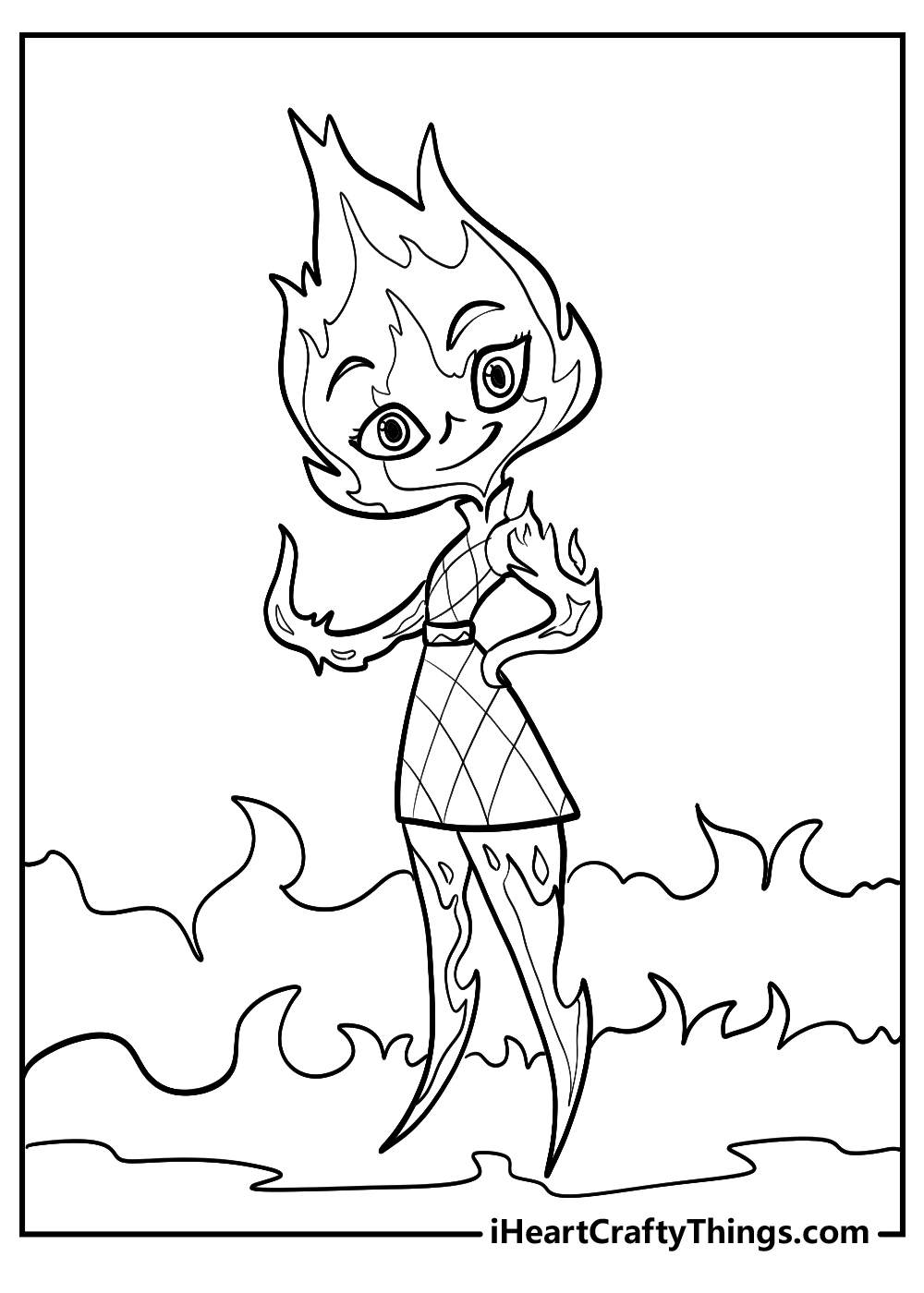 Ember elemental coloring sheet