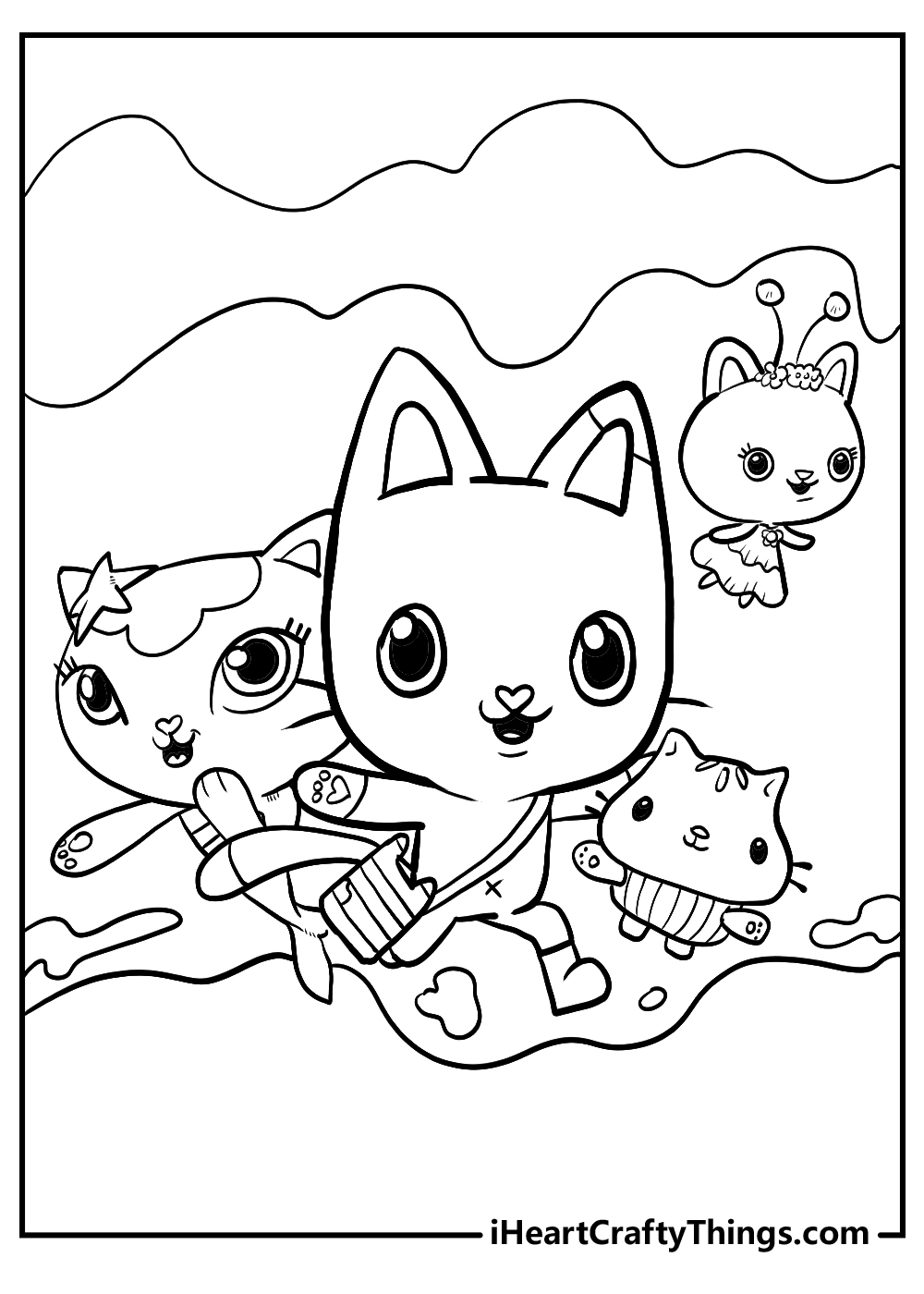 gabby's dollhouse coloring printable for kindergarten