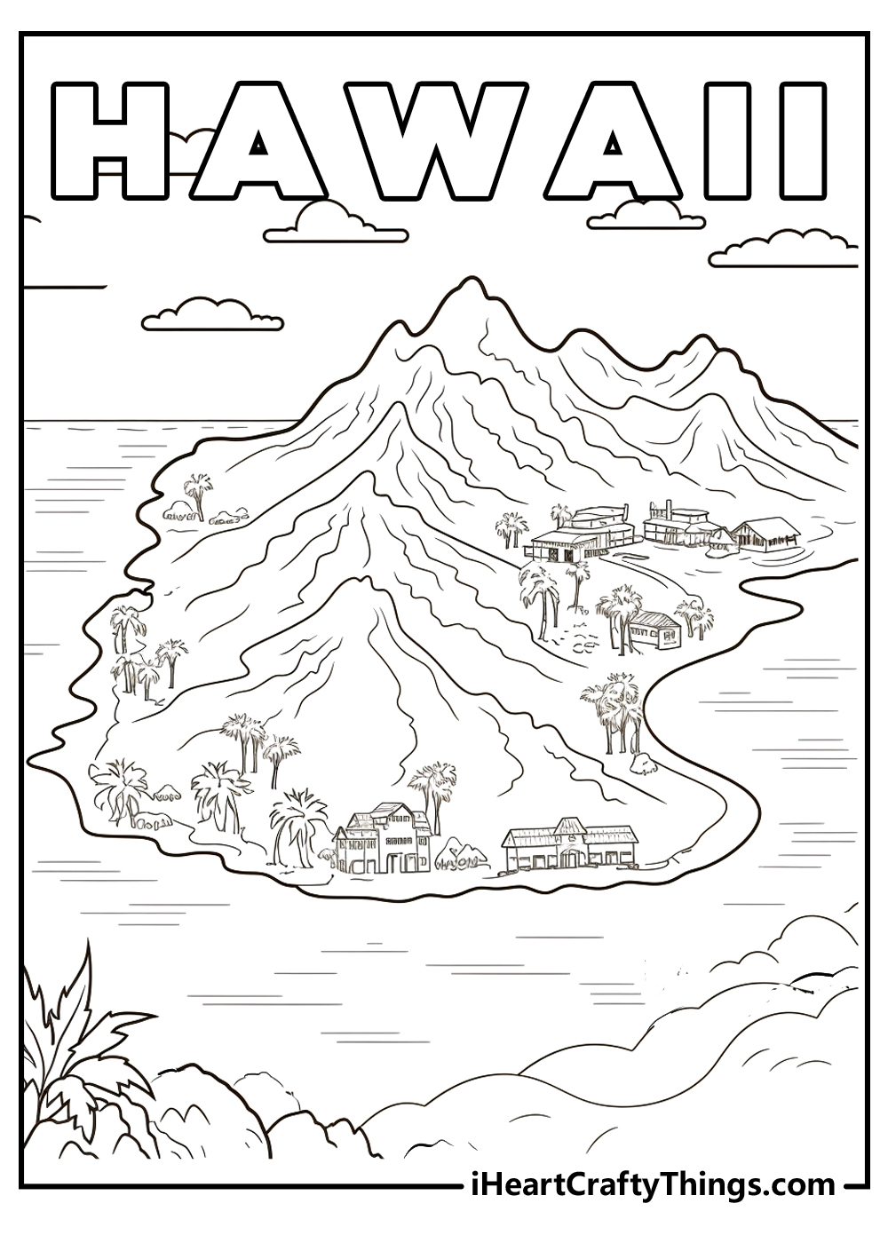 hawaii coloring printable for kids