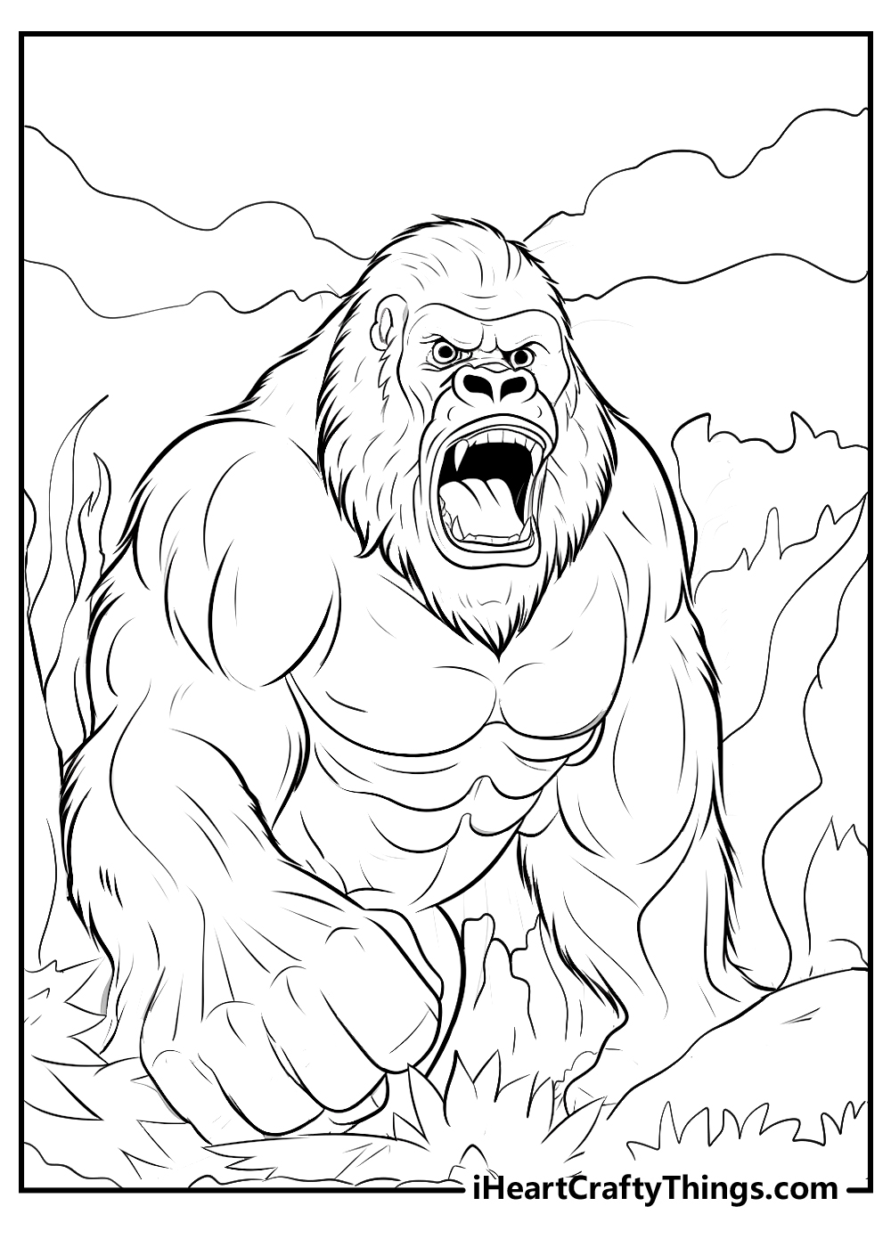king kong coloring sheet for children