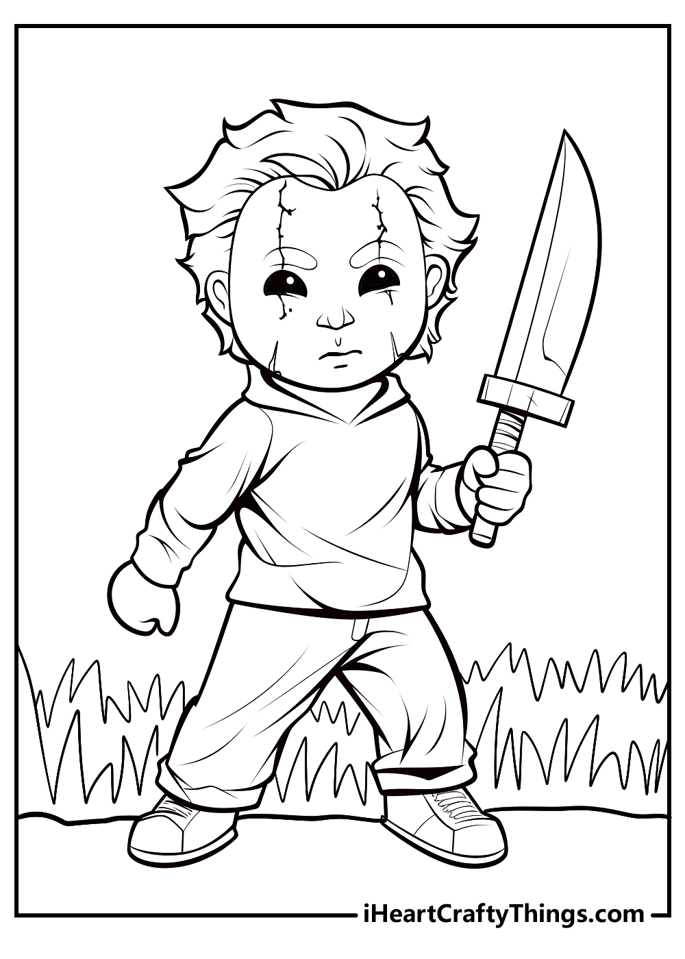 cartoon michael myers coloring sheet