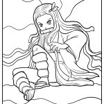 easy nezuko coloring pages