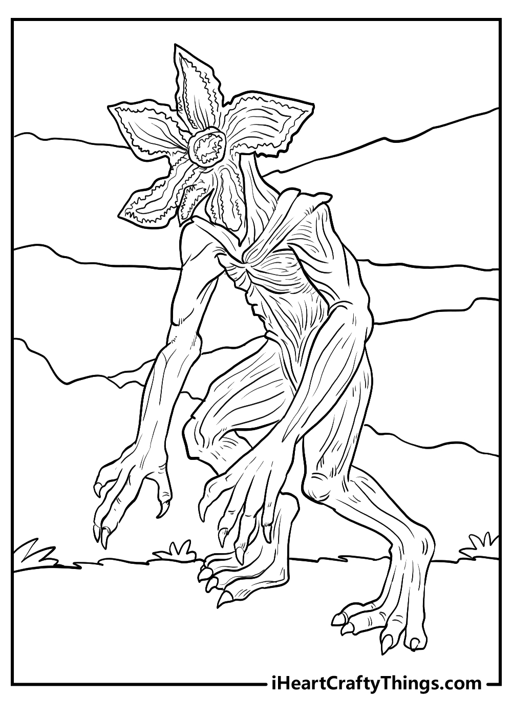 demogorgon stranger things coloring printable