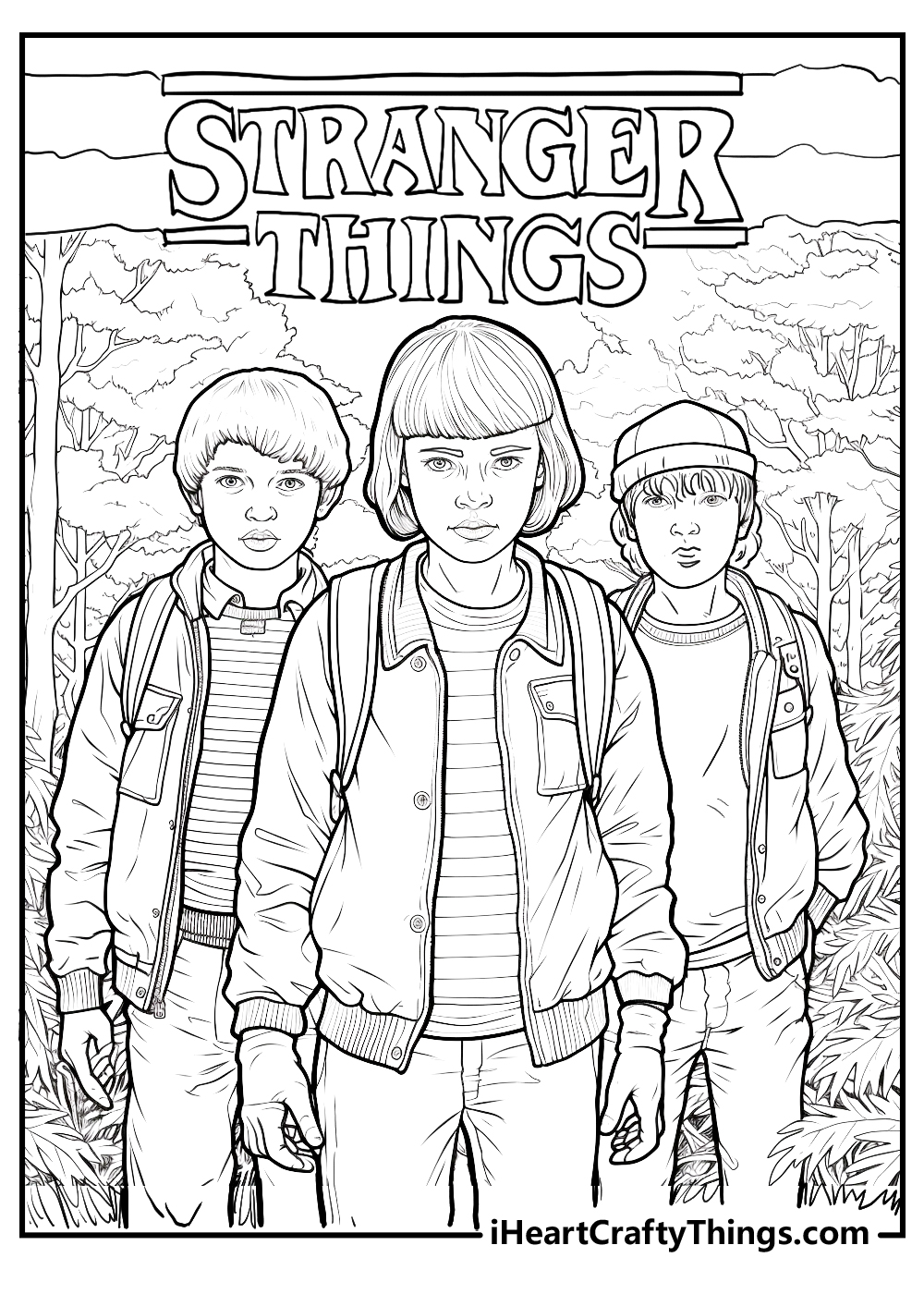 stranger things logo coloring printable