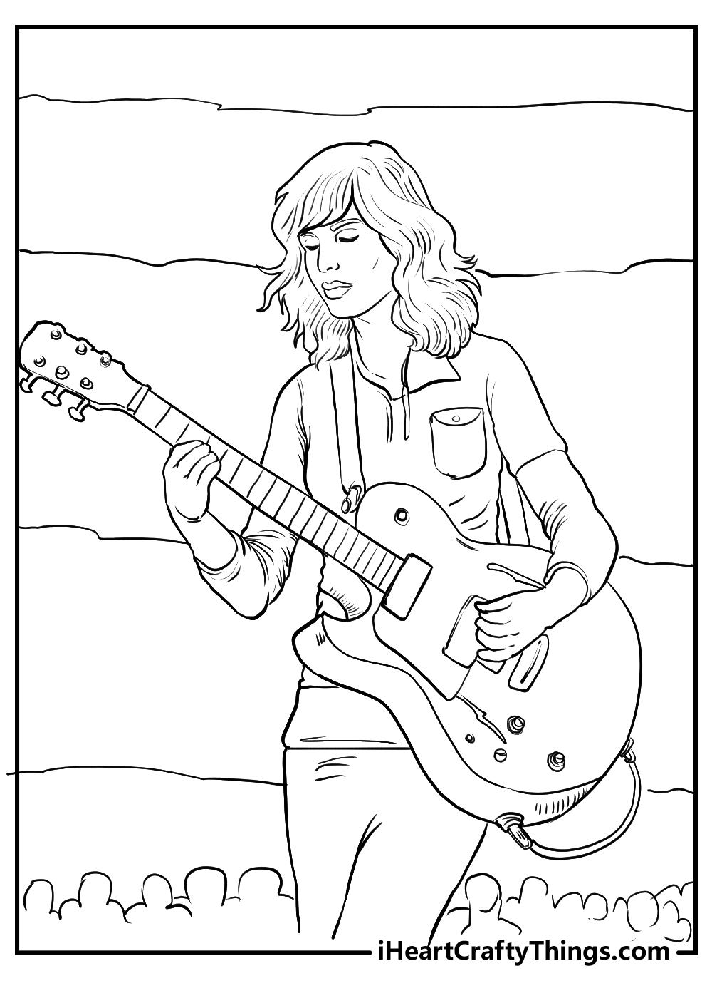 taylor swift playing guitar coloring pages