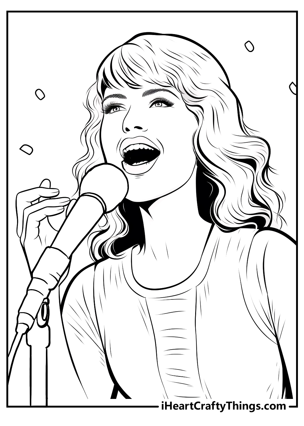 taylor swift head coloring sheet
