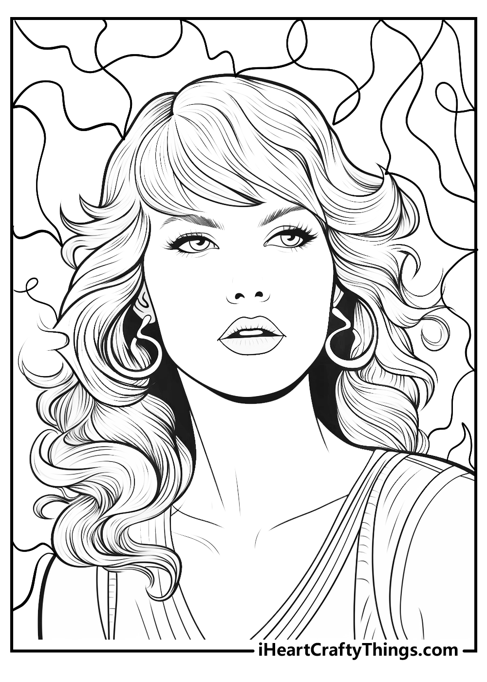 new taylor swift head coloring sheet