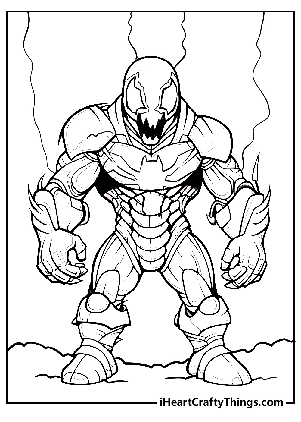 venom coloring sheet for children