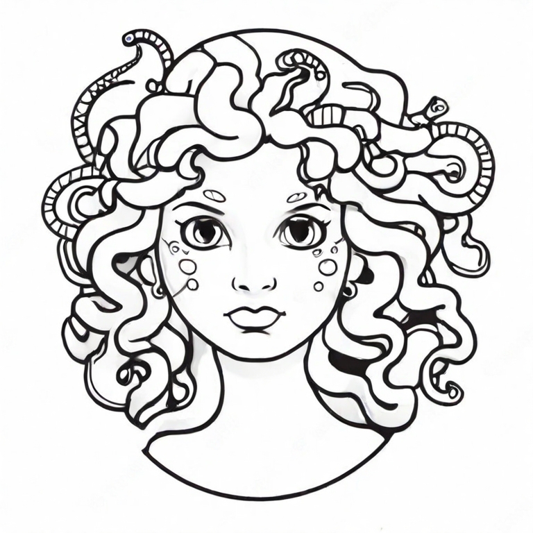 cartoon medusa drawing