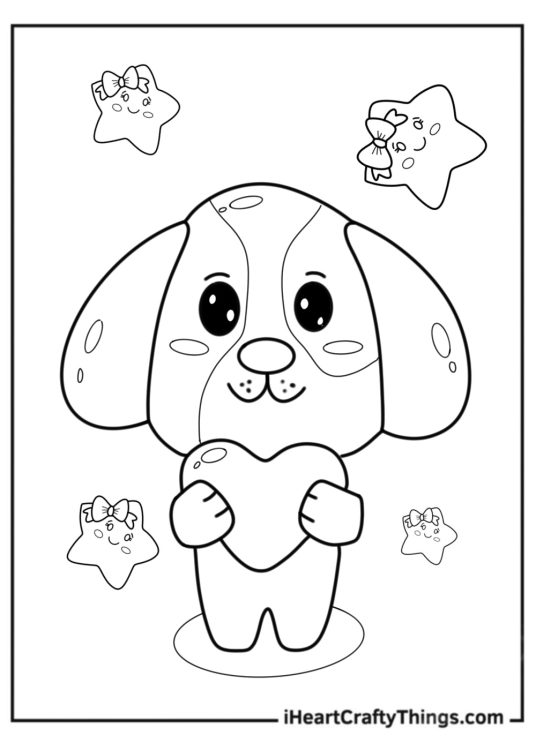 Cute Dog Holding Up Heart
