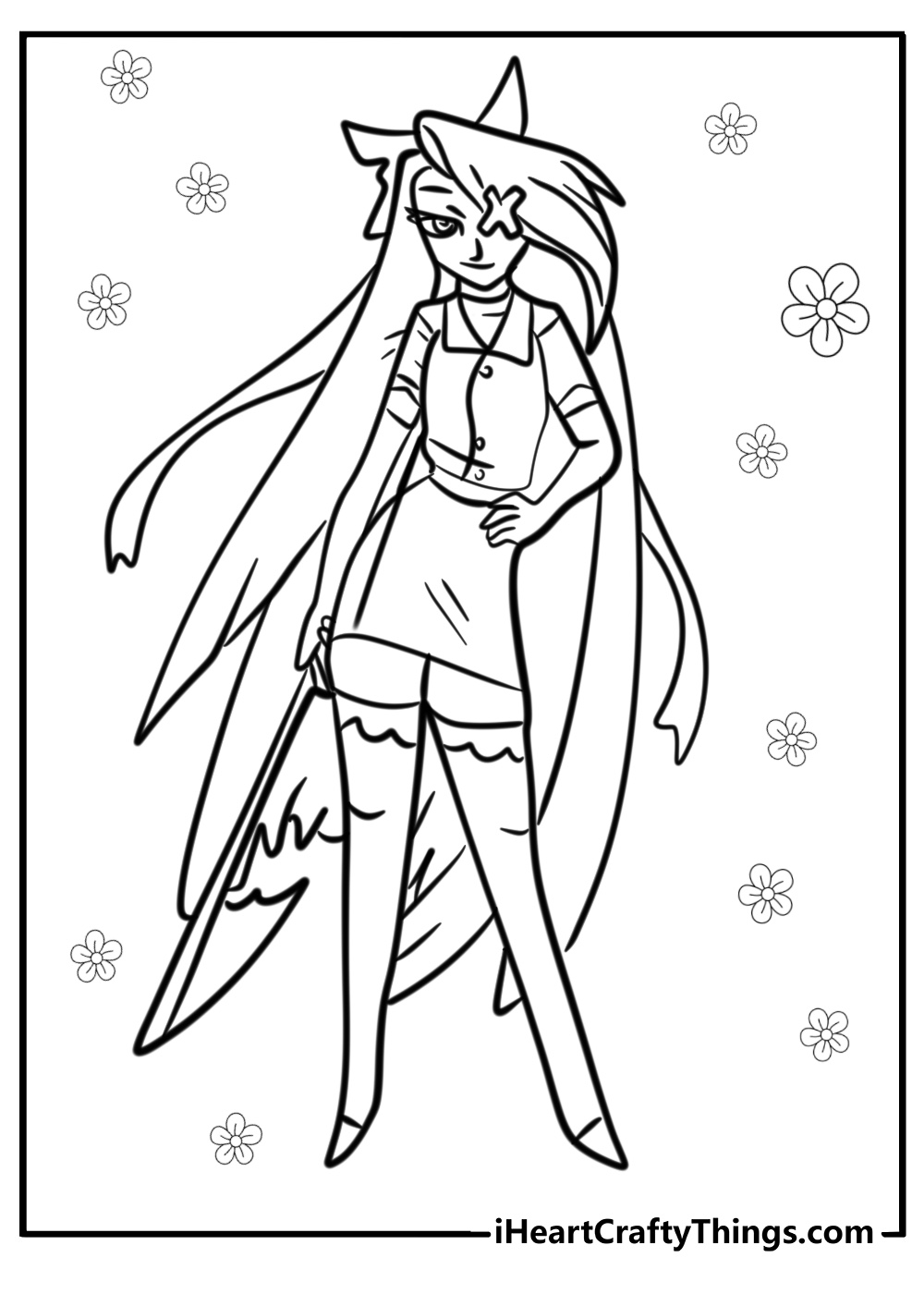 Cherri bomb hazbin hotel coloring printable