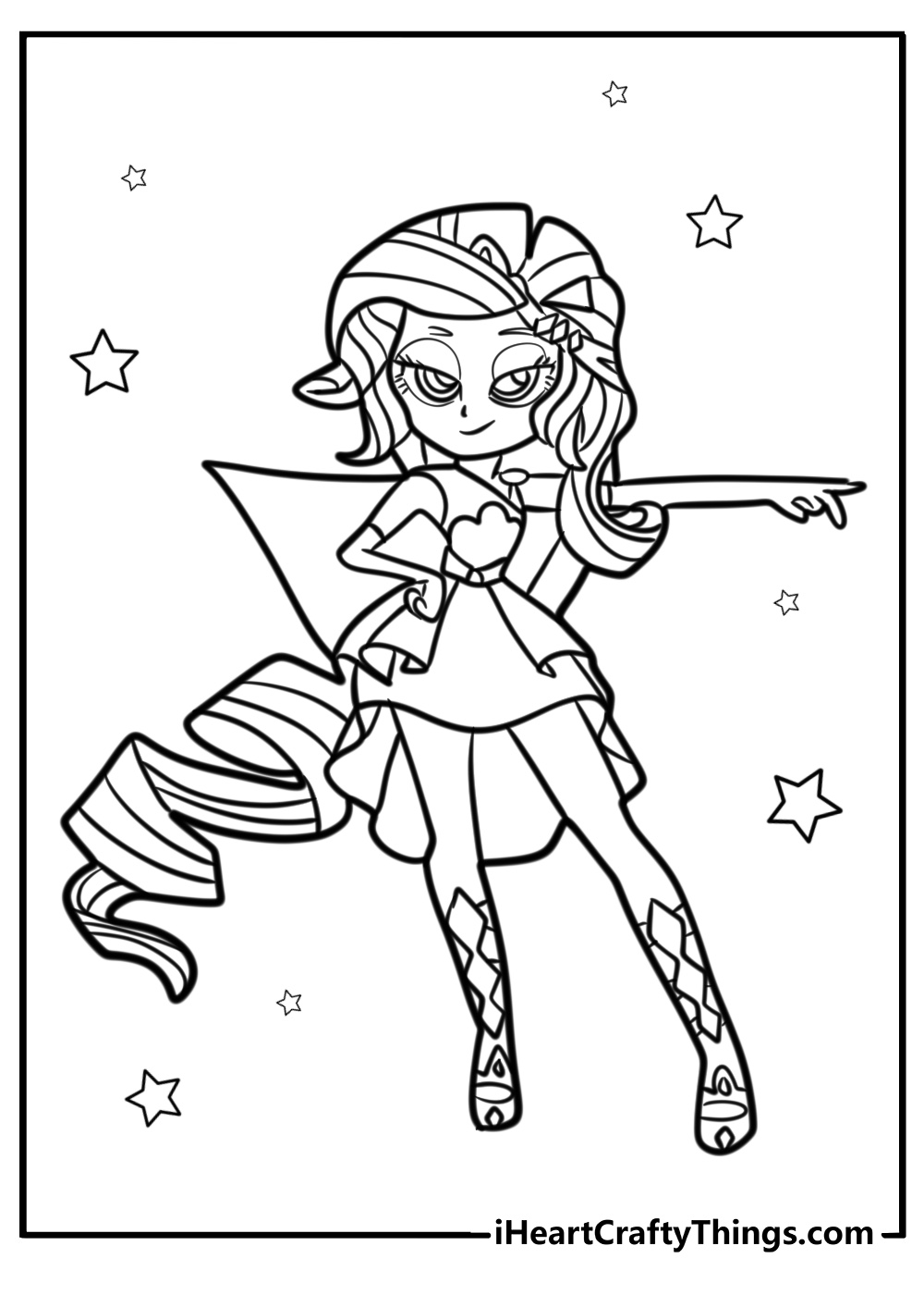 Rarity designing a dress coloring page