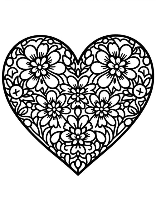 Heart-themed mandala
