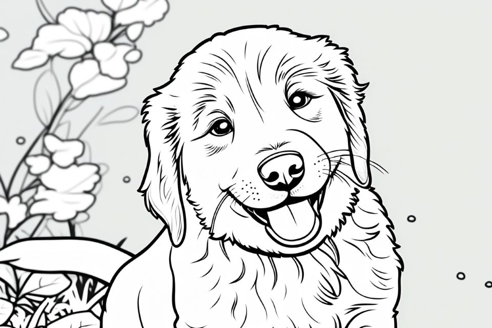 Img-to-img dog colorinng page generated