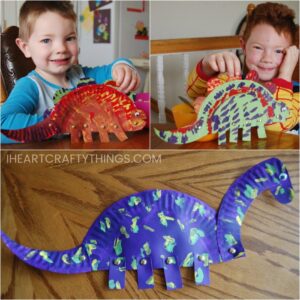 Paper Plate Dinosaur Craft For Kids -Three Easy Templates For Dinosaurs ...