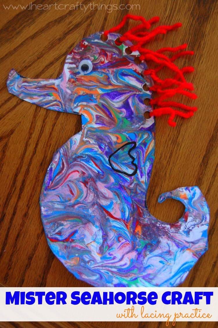 mister seahorse craft with lacing practice i heart crafty things seahorse craft
